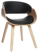 Sedia design nero e legno chiaro BENT