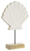 Statua Decorativa Home ESPRIT Bianco Naturale Conchiglia Mediterraneo 18 x 5 x 28 cm