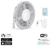 Striscia Led Smart 12V 18W 5 metri WiFi RGB luce regolabile e dimmerabile con telecomando Aigostar