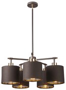 Lampadario Contemporaneo Balance Acciaio Marrone Ottone Lucido 5 Luci E27