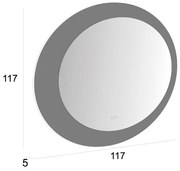 Specchio con illuminazione integrata bagno tondo Bohemia H 117 x P 5 cm