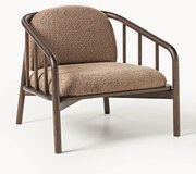 Poltrona lounge in legno di frassino con rivestimento in teddy Balin