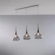 Bonetti Illumina Binario in ferro con vetri grigio pyrex 3 luci