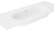 Lavabo integrale a incasso rettangolare vasca centrale Ada L 121 x H 18 x P 46 cm in ceramica bianco