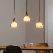 Lucea Lampada a sospensione Ermo, lineare, a 3 luci, ottone, lunghezza 81 cm,