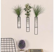 SET 3x Decorazione murale per fiori 20/25/30 cm nero