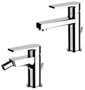 Set miscelatori lavabo e bidet cromato Mariani Artic scarico incluso
