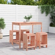 Set da bar da giardino 5 pz in legno massello di douglas