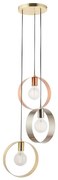 Endon 81922 - Lampadario a sospensione HOOP su cavo 3xE27/40W/230V dorato/ramato/cromo satinato
