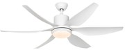 Ventilatore da soffitto bianco incl. LED e telecomando - Tak