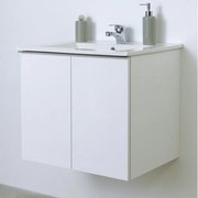 Mobile da bagno sotto lavabo Essential bianco lucido laccato L 60 x H 53 x P 45 cm 2 ante, lavabo non incluso