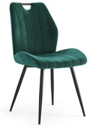 ARNO Verde (tessuto Bluvel 78) - MODERNA SEDIA IMBOTTITA PER SALONE/SALA DA PRANZO CON MANIGLIA VELVET