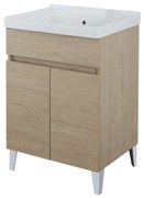 Lavatoio a Terra 60x46,8 Due Ante Con Vasca Feridras "Alba" Rovere Dolomite