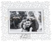 Portafoto di design corallo piccolo orizzontale bianco marmo in fer...