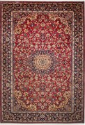 Najafabad Tappeto 390x270 Rosso (Iran) Annodato A Mano