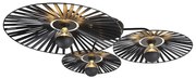 Lampada da soffitto rustica nera 3 luci - Leia