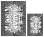 Set di 2 tappetini da bagno grigi e bianchi Modern - Minimalist Home World