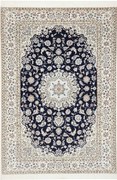 Nain Tappeto persiano 230 x 160 Blu (Iran) Annodato A Mano