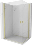 Mexen Mist-B Duo cabina doccia battente 95 x 80 cm, trasparente, oro spazzolato - 8A2-095-080-55-00