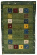 Gabbeh Tappeto 80x130 Verde (Iran) Annodato A Mano