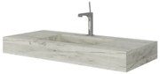 Lavabo Sospeso Con Vasca Centrale 100x46 Cm Savini Due "Idea" Rovere Ghiaccio