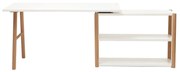 Scrivania girevole design scandinavo bianco e quercia GILDA