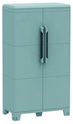 Armadio basso Trasforming Modular 3 in resina, grigio L 78 x H 143 x P 44 cm, 2 ante, adatto per interno/esterno