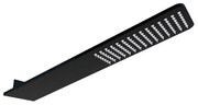 Soffione a Sbalzo Nero Inclinato 45x10 cm Effetto Pioggia in Acciaio Inox