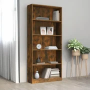 Libreria A Parete 90x29,5xh173,2 Cm Design Moderno Presto Rovere E Nero