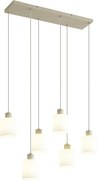 Lampada a sospensione scandinava beige con vetro bianco 6 luci - Wisp