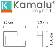 Kamalu - Portasciugamani ad angolo in acciaio inox finitura nera opaca | NUEVO-N