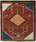 Gabbeh Tappeto 110x100 Rosso (Iran) Annodato A Mano