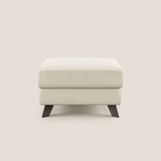 Moon Pouf contenitore e piedini alti in microfibra impermeabile T11 panna