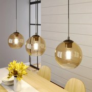Lampada a sospensione in vetro Sofian Lindby, dimmerabile, Crema / Ambra, Soggiorno / Sala da pranzo, Vetro, Moderno, Lampada a sospensione