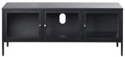 Tavolo TV in metallo nero 132x52 cm Carmel - Unique Furniture