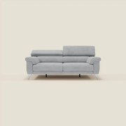 Raffaello divano con sedute allungabili e poggiatesta reclinabili in microfibra smacchiabile T11 grigio chiaro