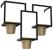 Vaso da fiori da parete 46x53 cm oro