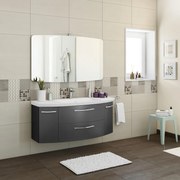 Mobile sottolavabo e lavabo Cassca per vasca centrale grigio ferro L 119 x H 48 x P 47 cm, 2 ante 2 cassetti