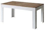 Tavolo allungabile 90x160/220 cm Bibi Mix piano Noce - base Bianco Frassino