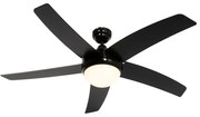 Ventilatore da soffitto smart nero con stampa legno 132cm incl. LED dimmerabile con telecomando - Cool