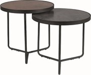 Set di Tavolini da caffè Penelope in marrone+grigio/nero