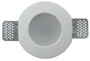 Portafaretto GU10 e MR16 in Gesso Pitturabile con Copertura Satinata Tondo Ø120mm