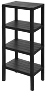 Scaffale bagno 4 ripiani nero effetto legno in kit montaggio Buzz