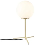 Lampada da tavolo Art Déco in ottone con vetro opalino 45,5 cm - Pallon