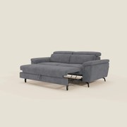 Estro Divano 3 posti con pouf estraibile - poggiatesta reclinabili in tessuto impermeabile T14 grigio