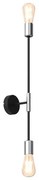 Applique FLAME 2xE27/60W/230V nero/cromo lucido