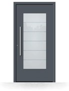 Portoncini in alluminio, grigio antracite RAL 7016, 1000 x 1900 mm, isolamento termico, Schüco, modello Latina, configura individualmente