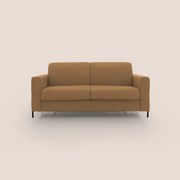 Ortensia divano letto materasso H18 cm con piedi alti in elegante microfibra smacchiabile T11 cuoio