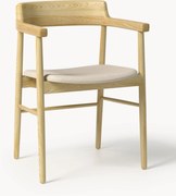 Sedia da pranzo in legno di quercia con braccioli Bohr