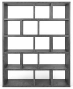 Libreria grigia effetto cemento 150x198 cm Berlin - TemaHome